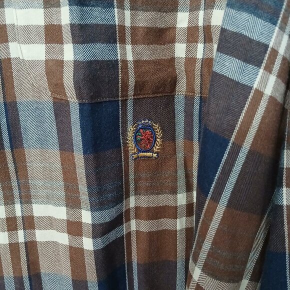 TOMMY HILFIGER LONG SLEEVE BUTTON DOWN PLAID SHIRT, MENS SIZE XXL - Picture 2 of 4